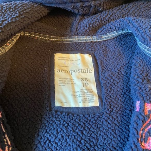 2/$40 Aeropostale Fleece Navy Blue Hoodie Ladies Juniors Size XS - Picture 4 of 10